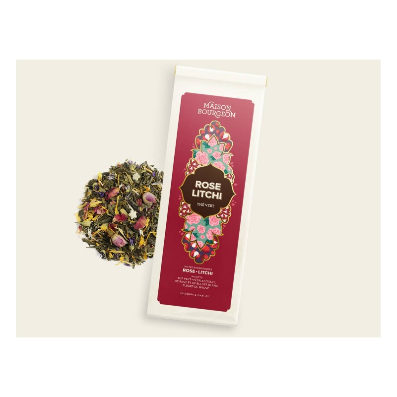 MAISON BOURGEON - Rose Litchi - Thé Vert - Sachet 100g