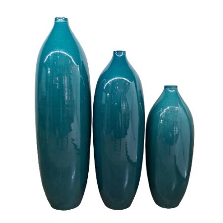 ATELIER BERNEX - Trio de Vases Bouteilles Lagon Collection Sud