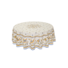 TOSELLI - Nappe Ronde Placée 180 Coton Enduit Moustiers Bleu