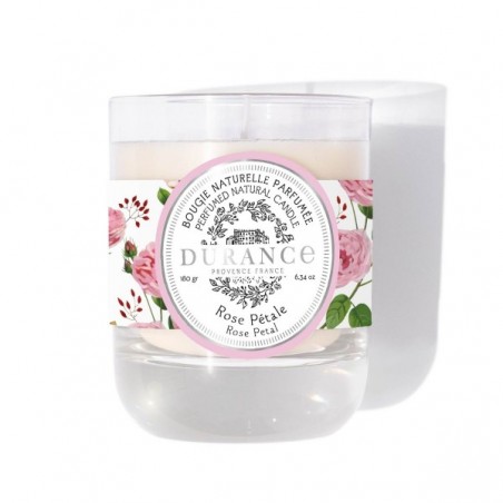 DURANCE - Bougie Parfumée Naturelle Rose Pétale 180g