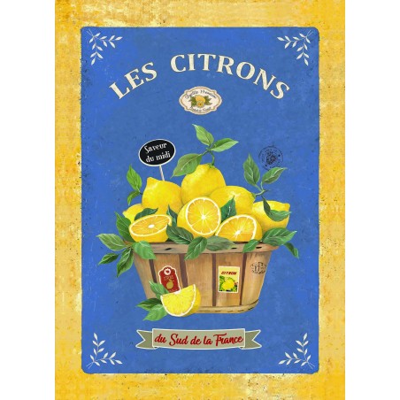 L'ENSOLEILLADE - Torchon Citron De Provence Bleu