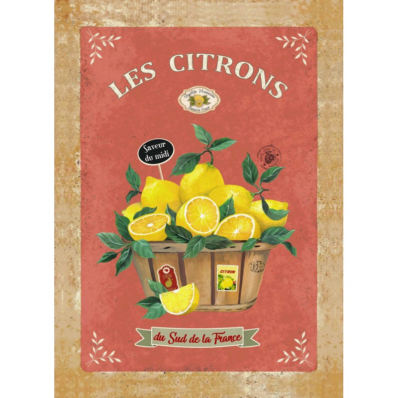 L'ENSOLEILLADE - Torchon Citron De Provence Terracotta