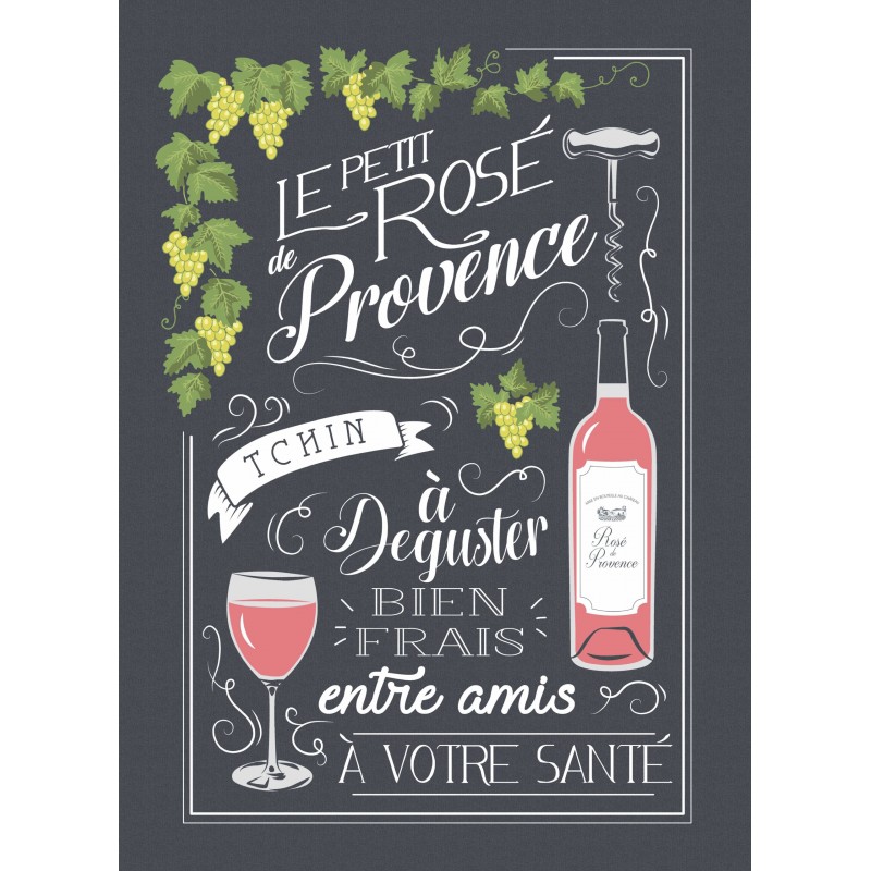 L'ENSOLEILLADE - Torchon Petit Rosé De Provence NOIR