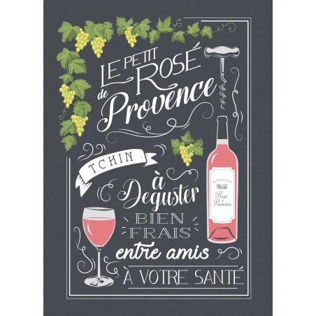 L'ENSOLEILLADE - Torchon Petit Rosé De Provence NOIR