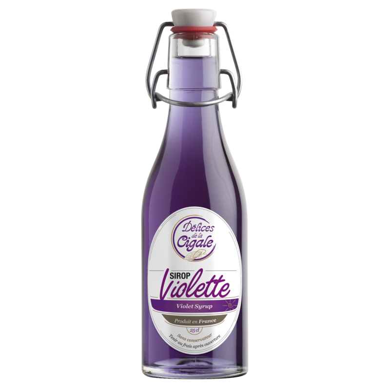 DELICES DE LA CIGALE- Violette- Sirop Fabrication Artisanale-25cl