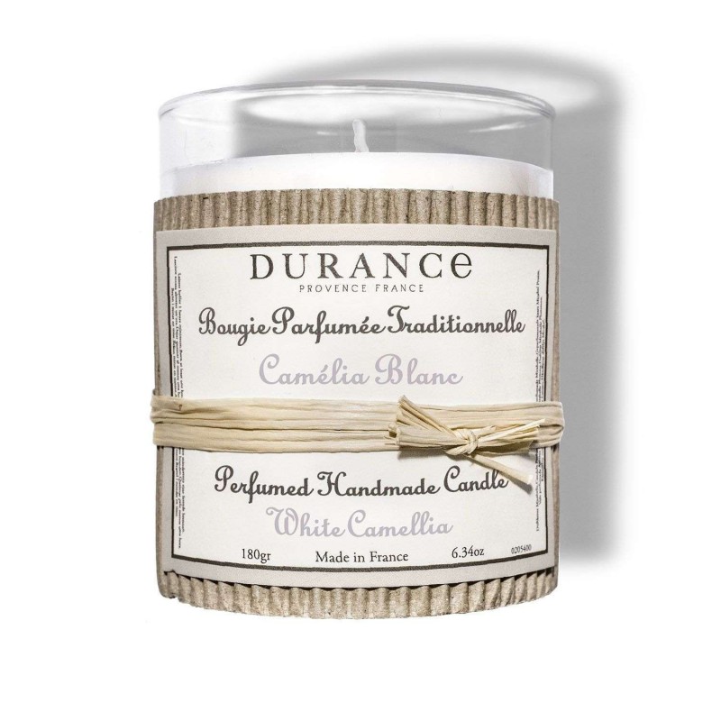 DURANCE - Bougie Parfumée Camélia Blanc 180g