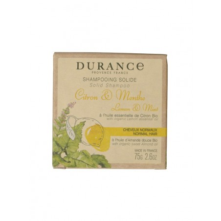 DURANCE - Citron & Menthe- Shampooing Solide 75g