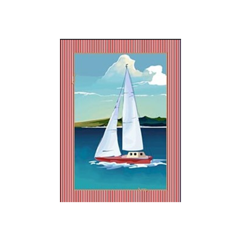 L'ENSOLEILLADE - Torchon VOILIER 1 ROUGE
