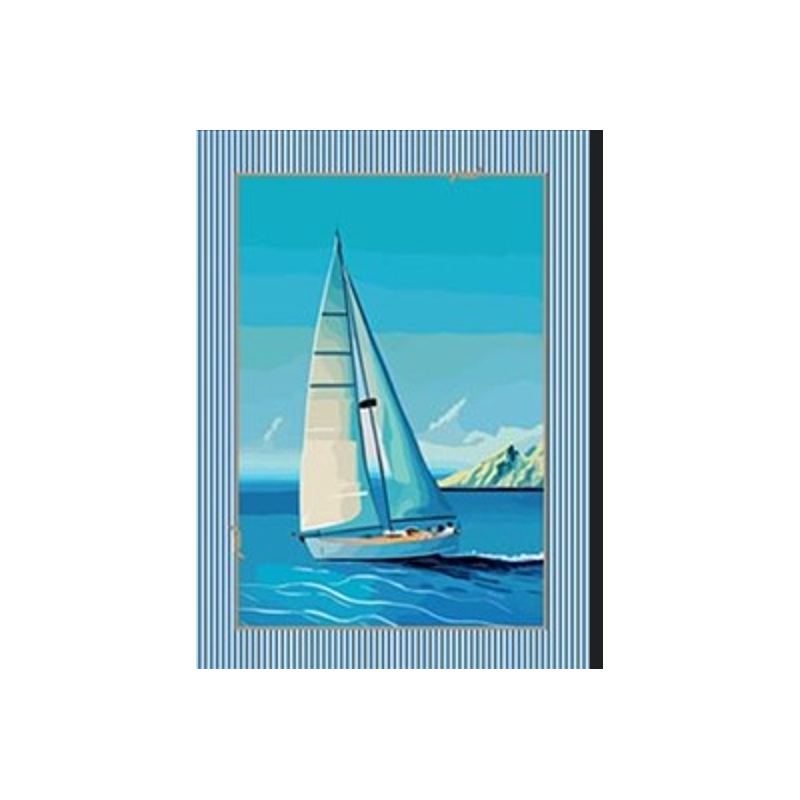 L'ENSOLEILLADE - Torchon VOILIER 3 TURQUOISE