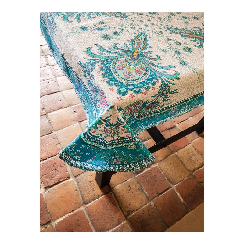 VALDROME - Nappe Placée 160X160 Haveli Bleu